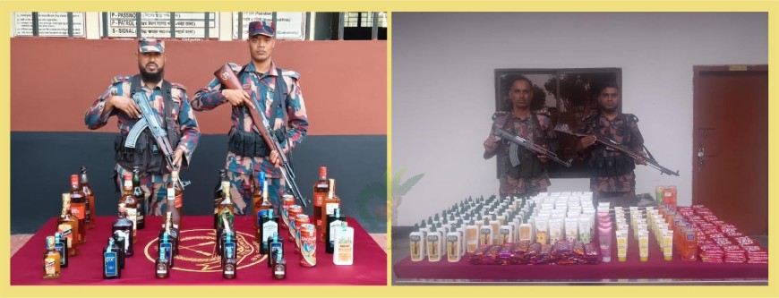 বেনাপোলে বিজিবির অভিযানে মাদকদ্রব্য ও চোরাচালান পণ্য আটক